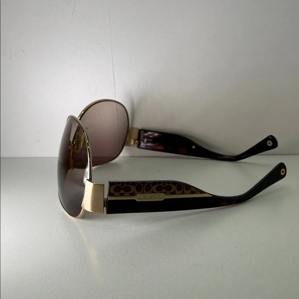 Coach Women's Brown and Gold Sunglasses - Picture 3 of 11